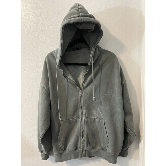 Brandy Melville Tops - Brandy Melville Jacket Women's OS Green Christy Hoodie Full Zip Oversized Cotton